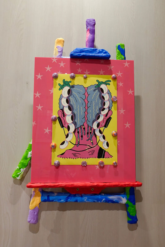 'Display' by Money Wang with 'She with the Braided Eyes' Print by Shuuhuahua