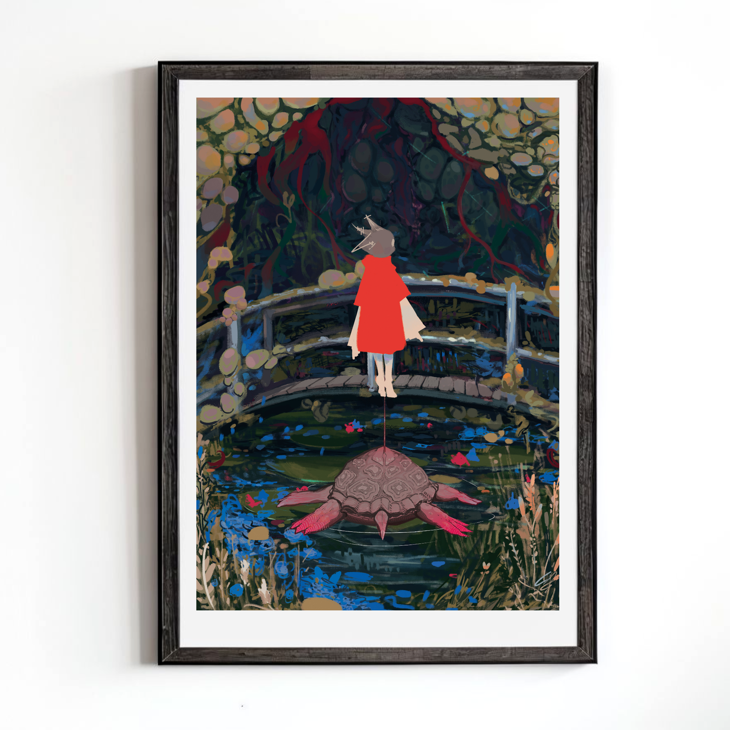 Feeding Tortoises (Monet’s Japanese Footbridge and the Water Lily Pool) by Bryan Lim Junyan