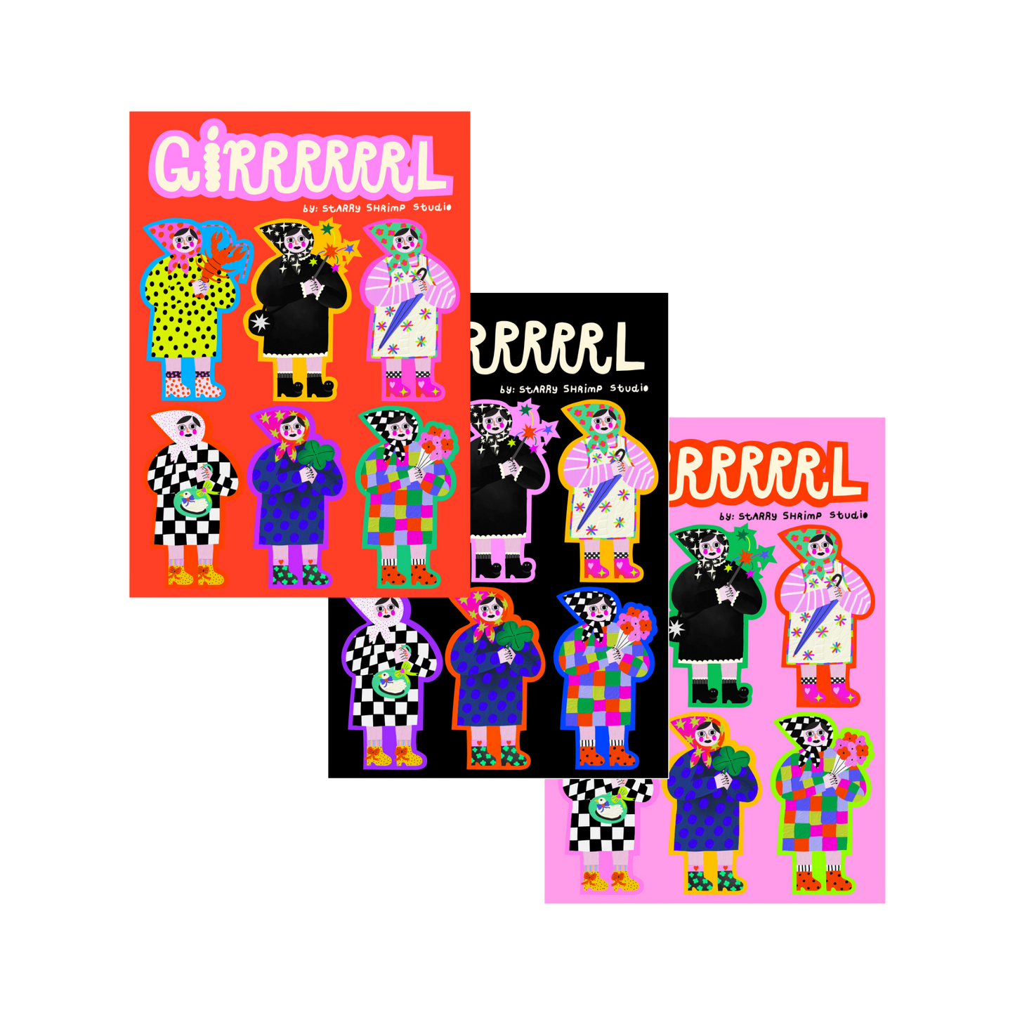 GiRRRRRRL UV Sticker Sheet by Starry Shrimp
