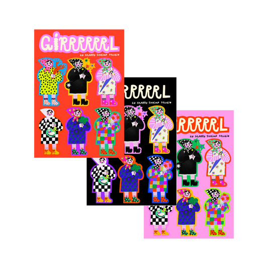 GiRRRRRRL UV Sticker Sheet by Starry Shrimp