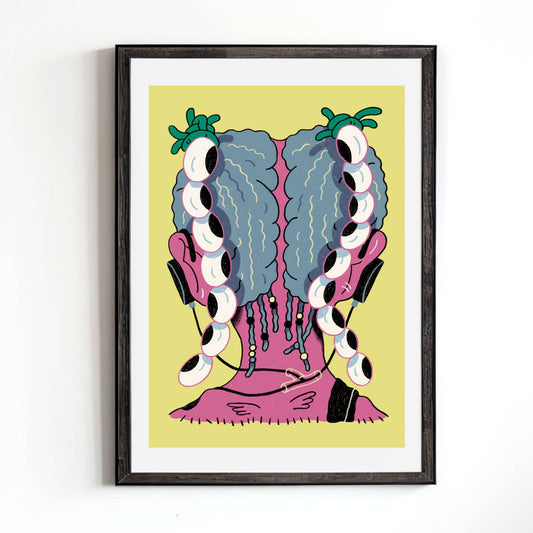 'Display' by Money Wang with 'She with the Braided Eyes' Print by Shuuhuahua