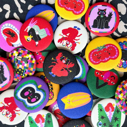 Starry Starry Button Pin by Starry Shrimp