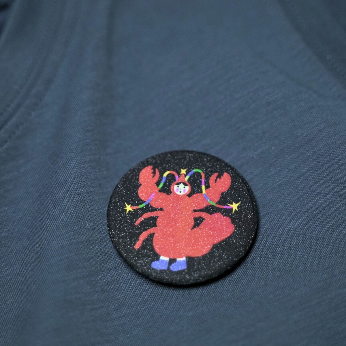 Starry Starry Button Pin by Starry Shrimp