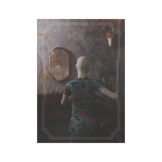 Interior with young woman seen from both sides by Phua Juan Yong