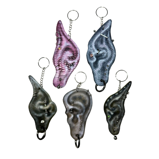 Creature Ear Airbrushed Leather Keychains by Yumworld