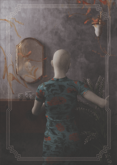 Interior with young woman seen from both sides by Phua Juan Yong - GOFYDigital Print