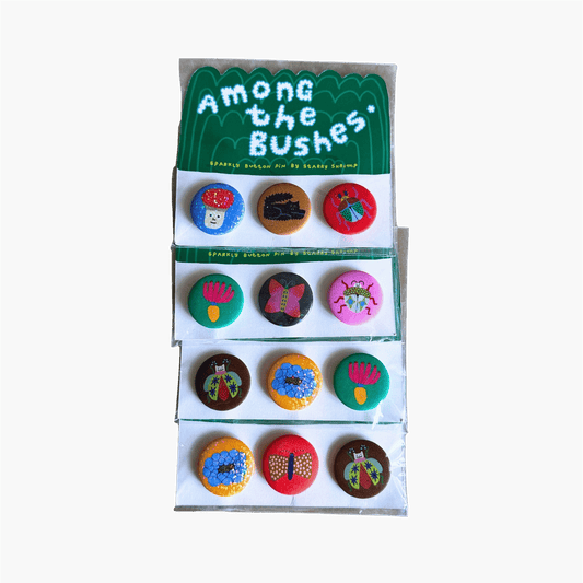 Among The Bushes Button Pin Set by Starry Shrimp
