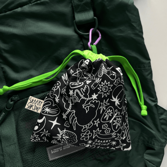 Drawstring Pouches by Starry Shrimp