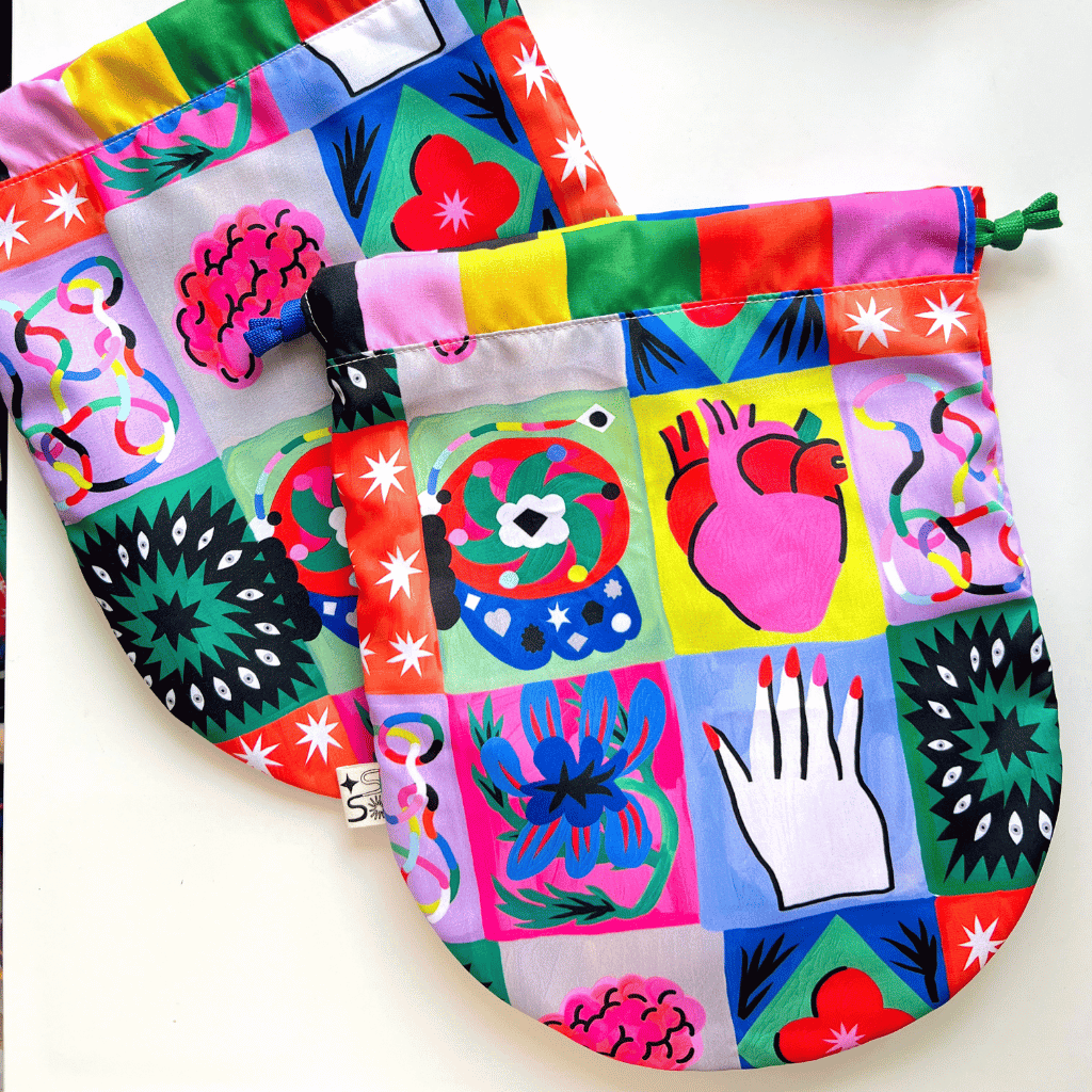 Drawstring Pouches by Starry Shrimp