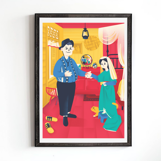 Man And His Young Bride Portrait by Chein Shyan Lee