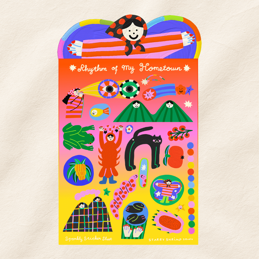 Rhythm of My Hometown Sticker Sheet by Starry Shrimp