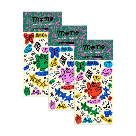Mono UV Sticker Sheet by Starry Shrimp