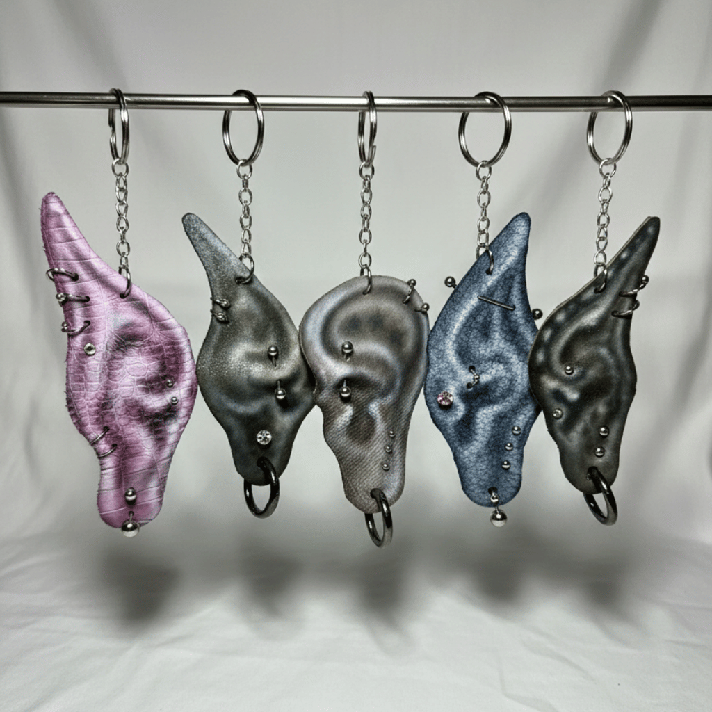 Creature Ear Airbrushed Leather Keychains by Yumworld