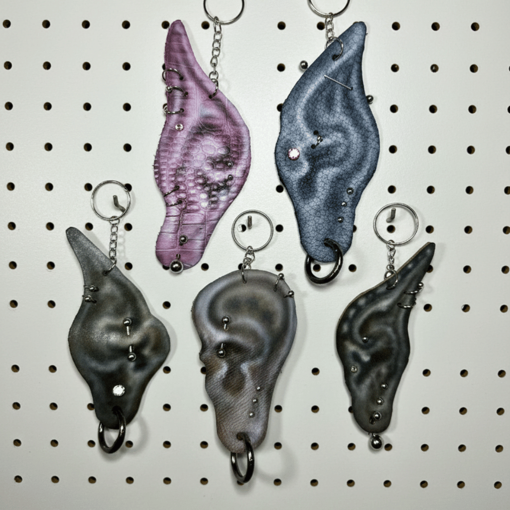 Creature Ear Airbrushed Leather Keychains by Yumworld