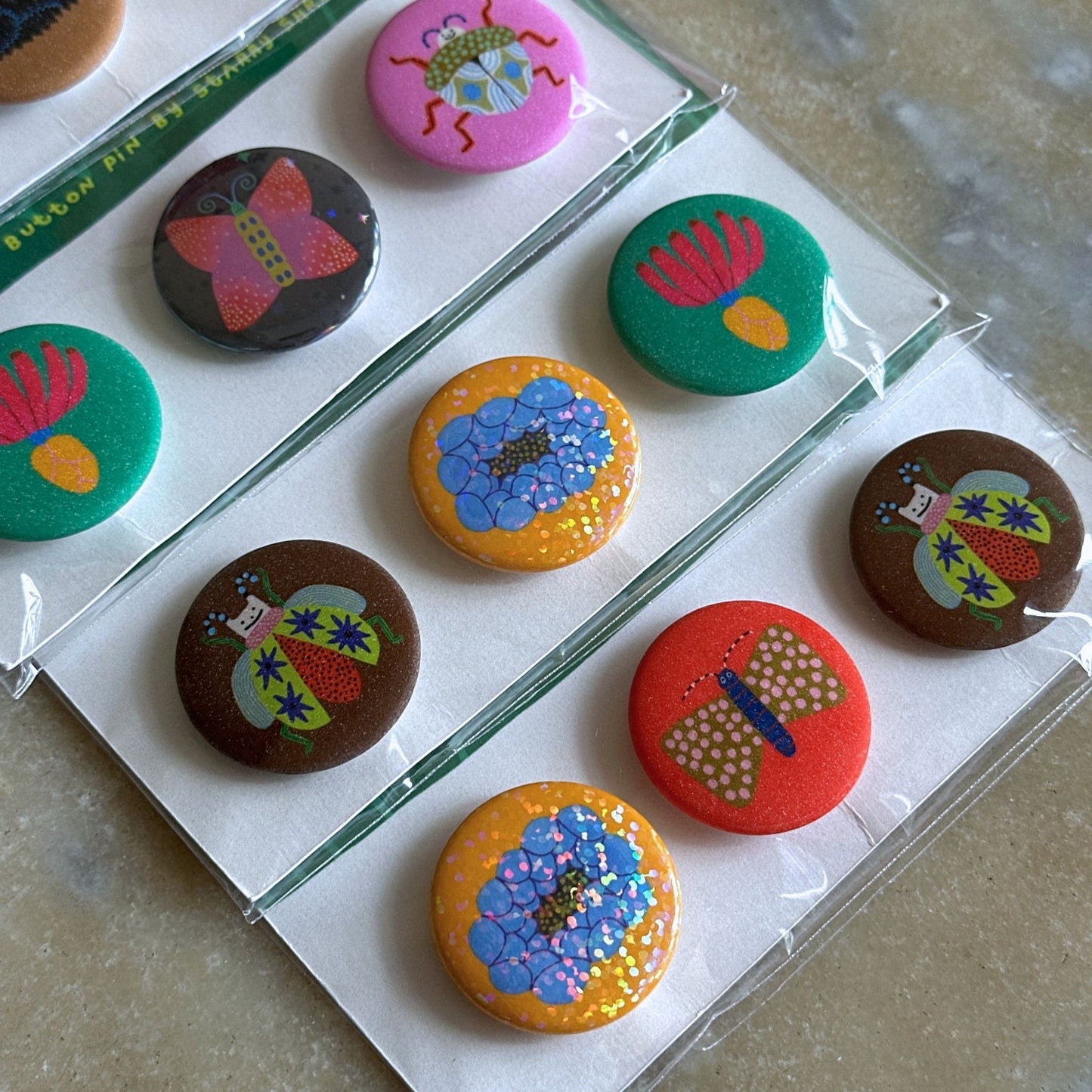 Among The Bushes Button Pin Set by Starry Shrimp