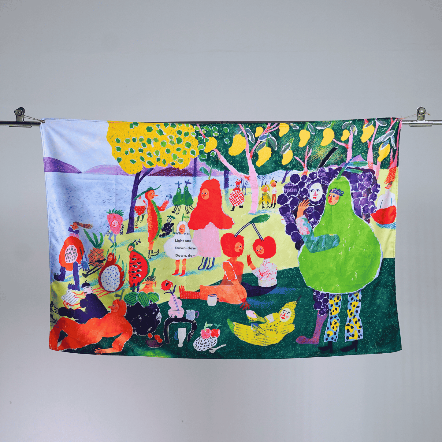 Fruity Friends Under Mango Tree (Tapestry) by Auracherrybag