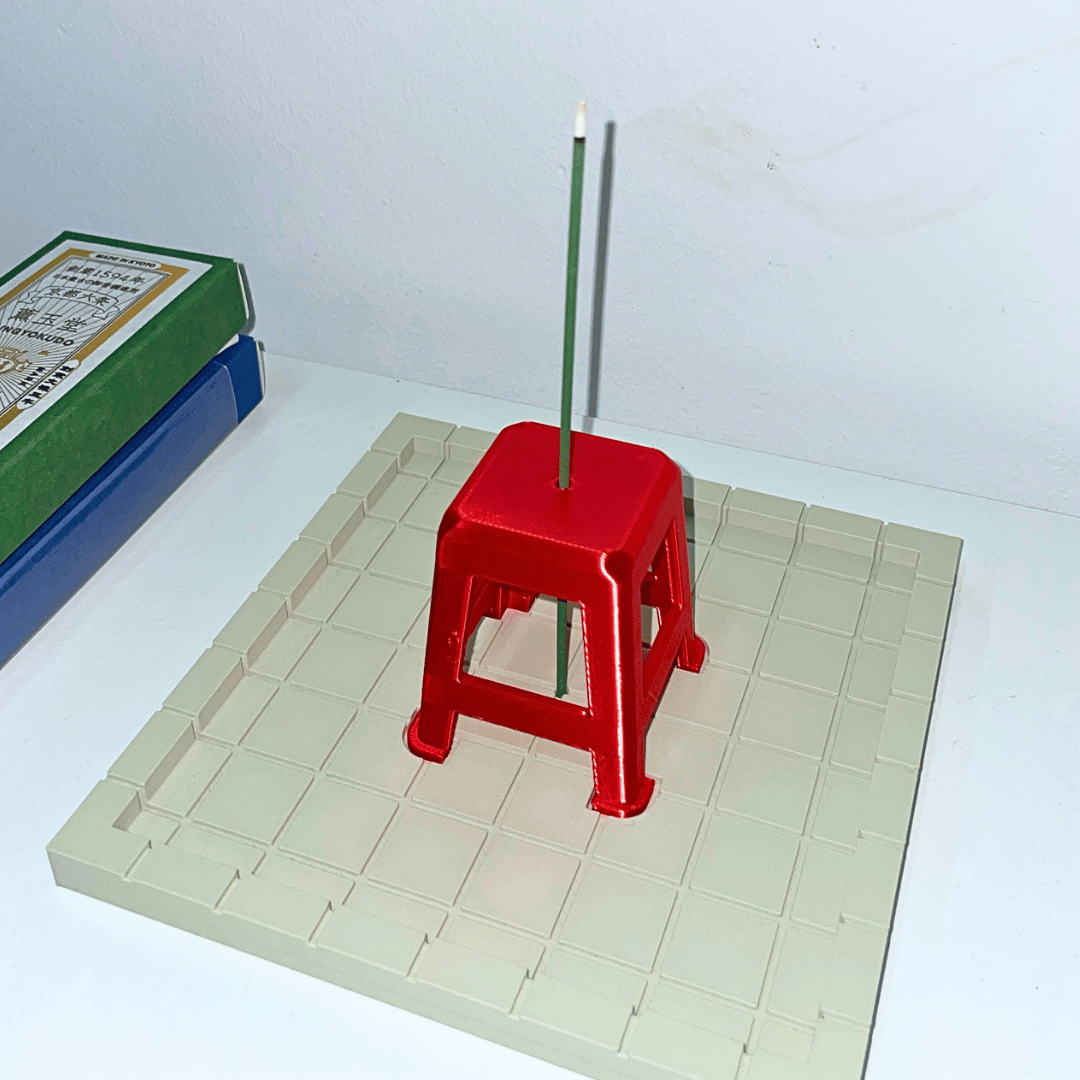 Red Stool Incense Holder (GOFY Edition) by Nusantao Giftshop