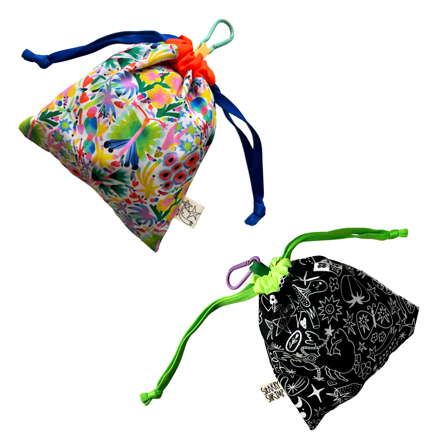 Drawstring Pouches by Starry Shrimp