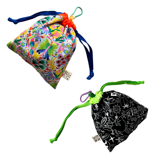 Drawstring Pouches by Starry Shrimp