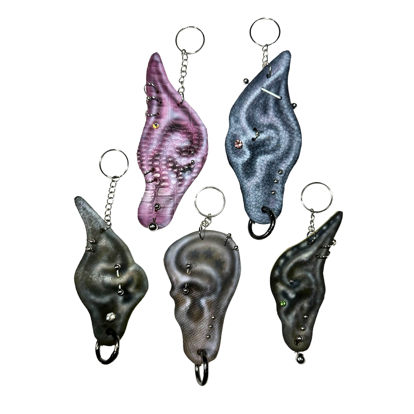 Creature Ear Airbrushed Leather Keychains by Yumworld