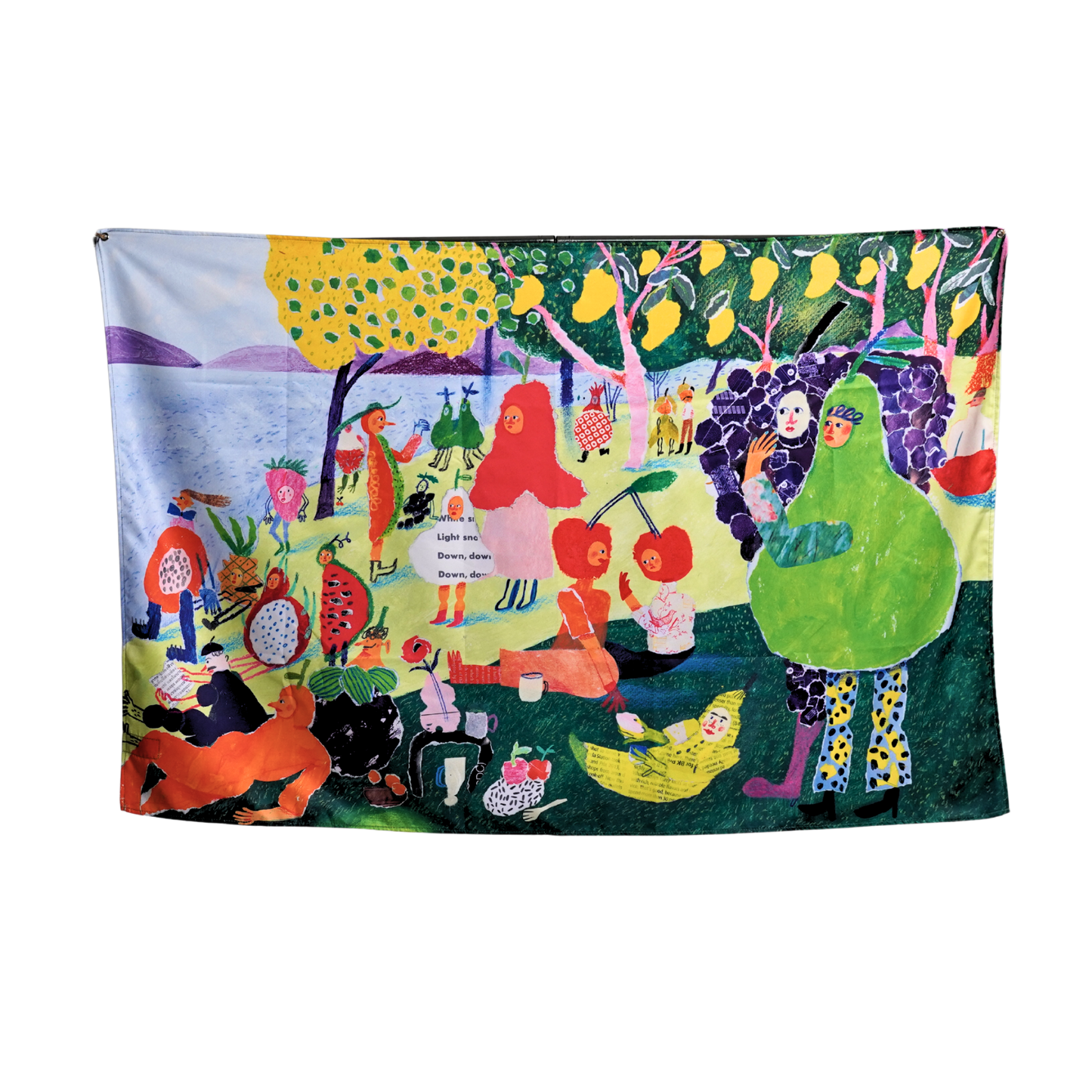 Fruity Friends Under Mango Tree (Tapestry) by Auracherrybag