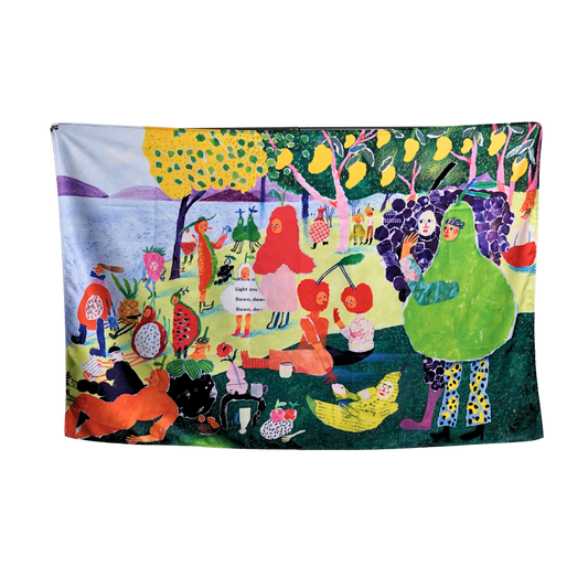 Fruity Friends Under Mango Tree (Tapestry) by Auracherrybag