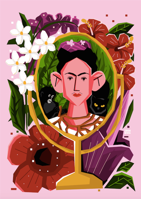 Frida Kahlo in Reflection by Erin - GOFYDigital Print