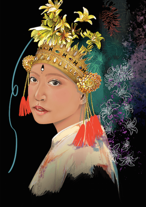 Girl with Headdress by Nadia So - GOFYDigital Print